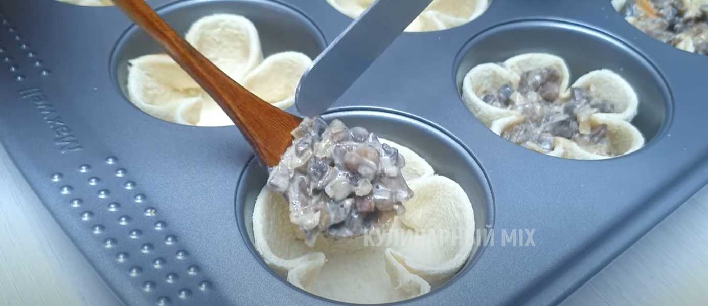 Корзиночки с грибами и сыром-Шаг 7
