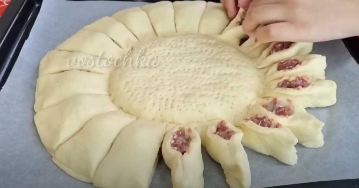 Мясной пирог Солнышко-Шаг 12