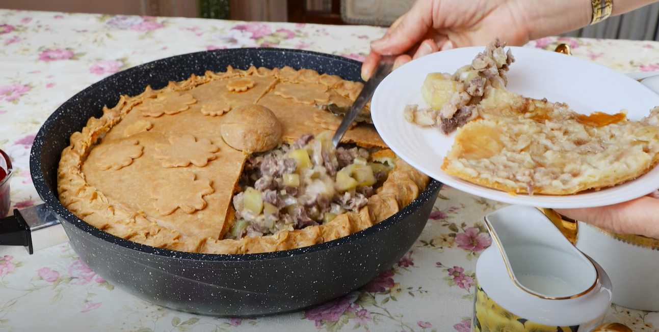 Татарский пирог с мясом и картофелем Зур Бэлиш-Шаг 17