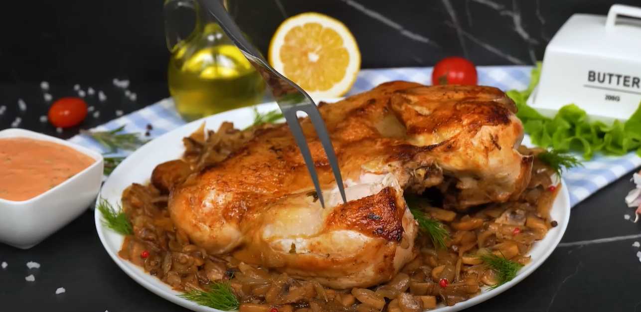 Жареная курица с грибами и луком-Шаг 11