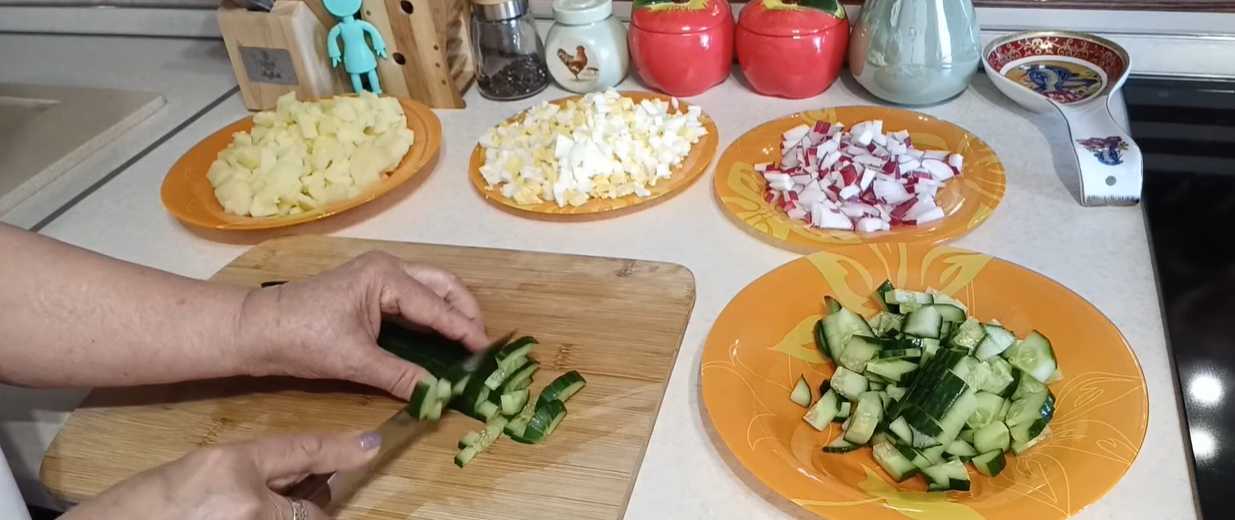 Окрошка с говядиной на квасе-Шаг 4