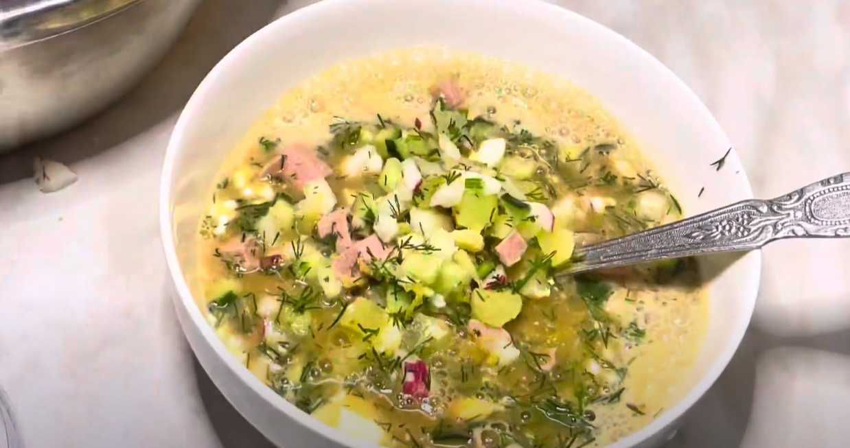 Окрошка с солеными огурцами и квасом-Шаг 7