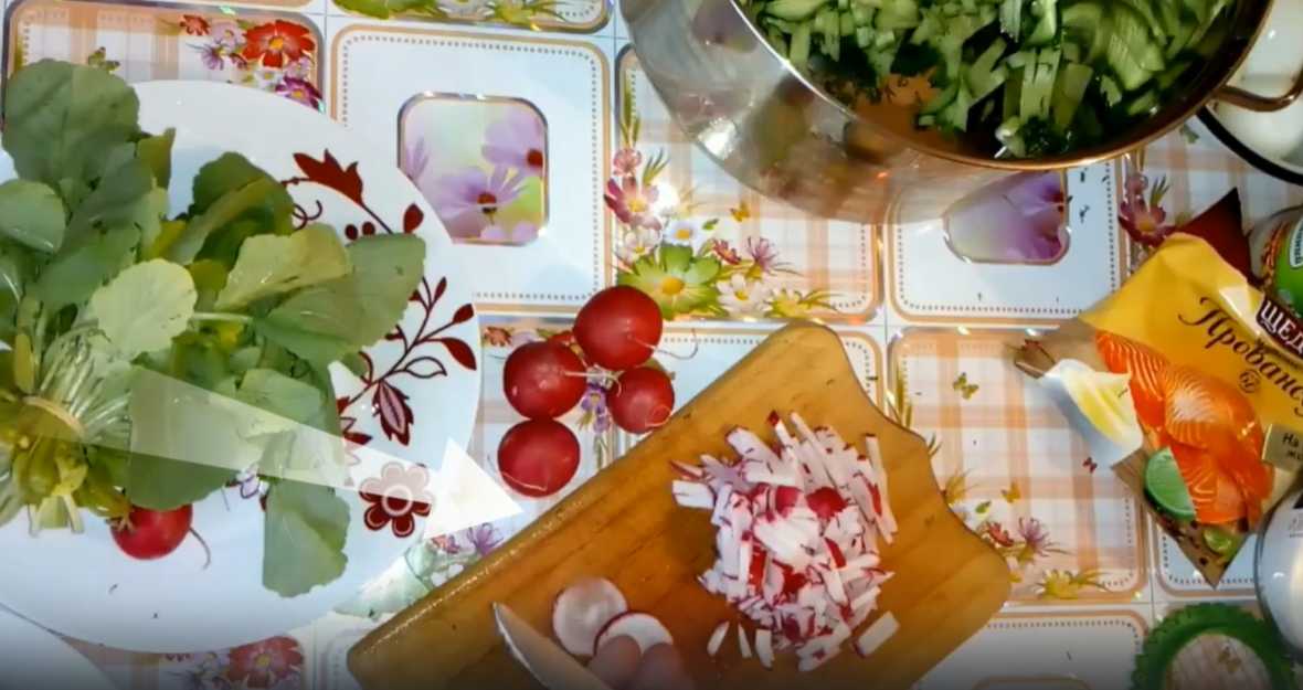 Окрошка на воде с майонезом и лимонной кислотой-Шаг 3