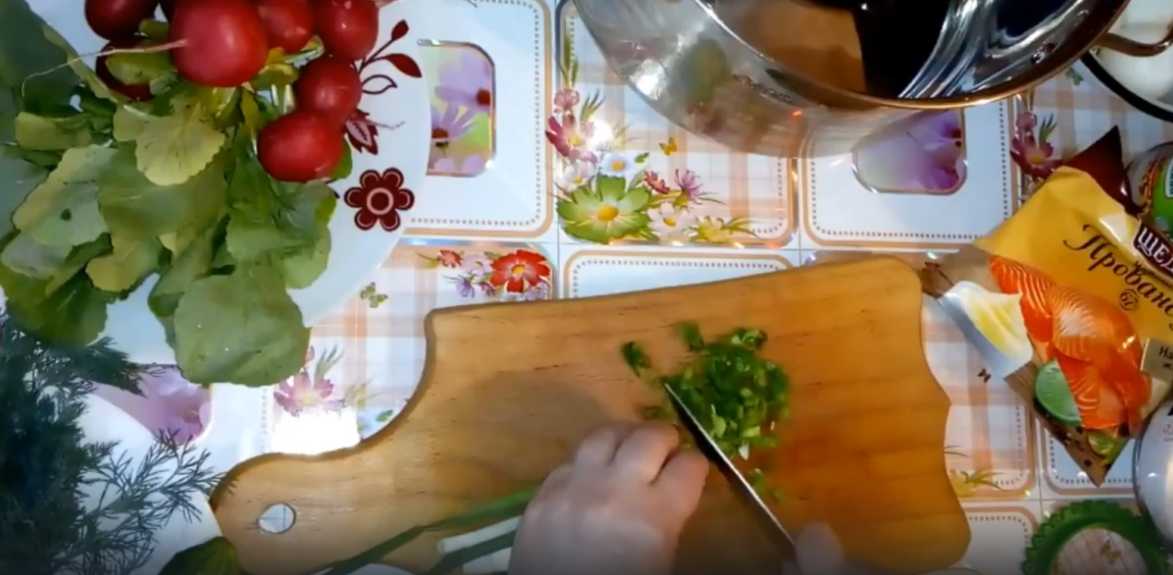 Окрошка на воде с майонезом и лимонной кислотой-Шаг 1
