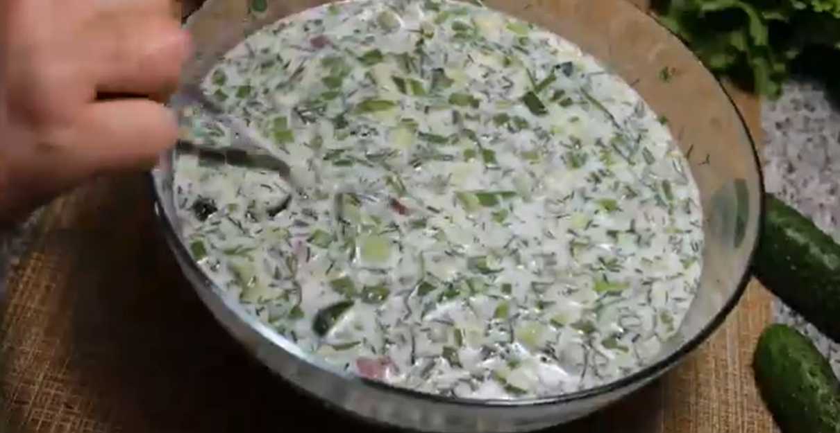 Армянская окрошка на мацони с огурцами-Шаг 6