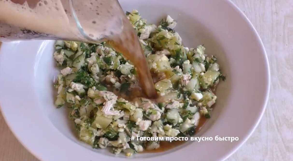 Окрошка на квасе с мясом-Шаг 10