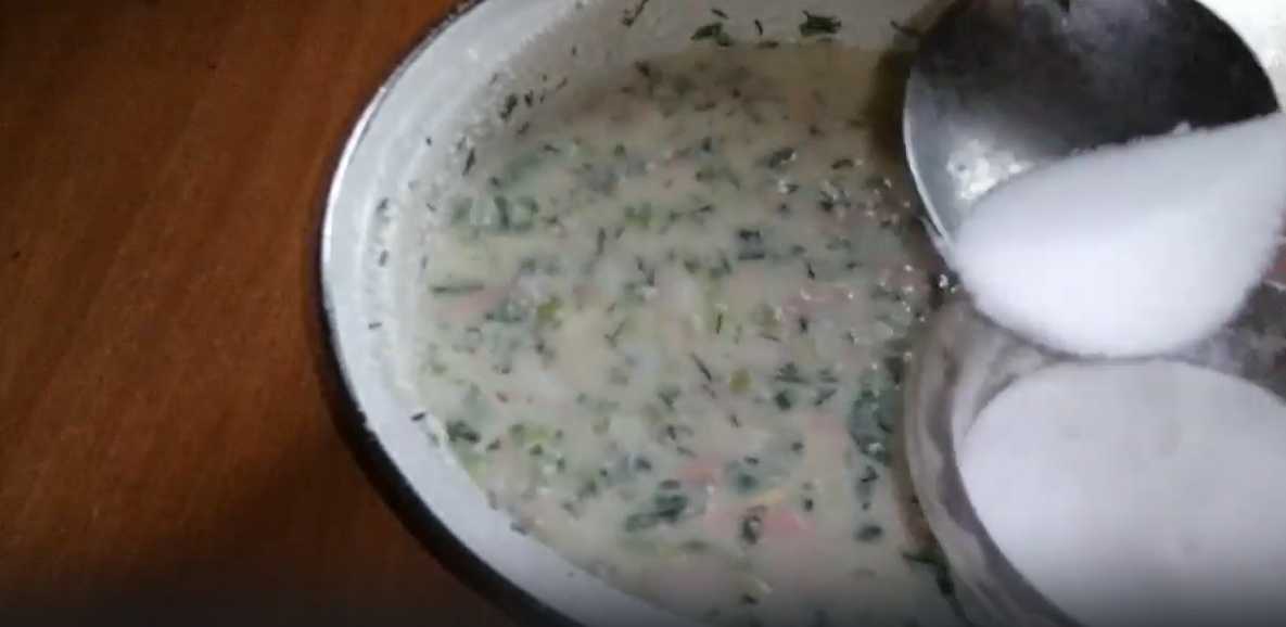 Окрошка на сметане и воде с лимонной кислотой-Шаг 7
