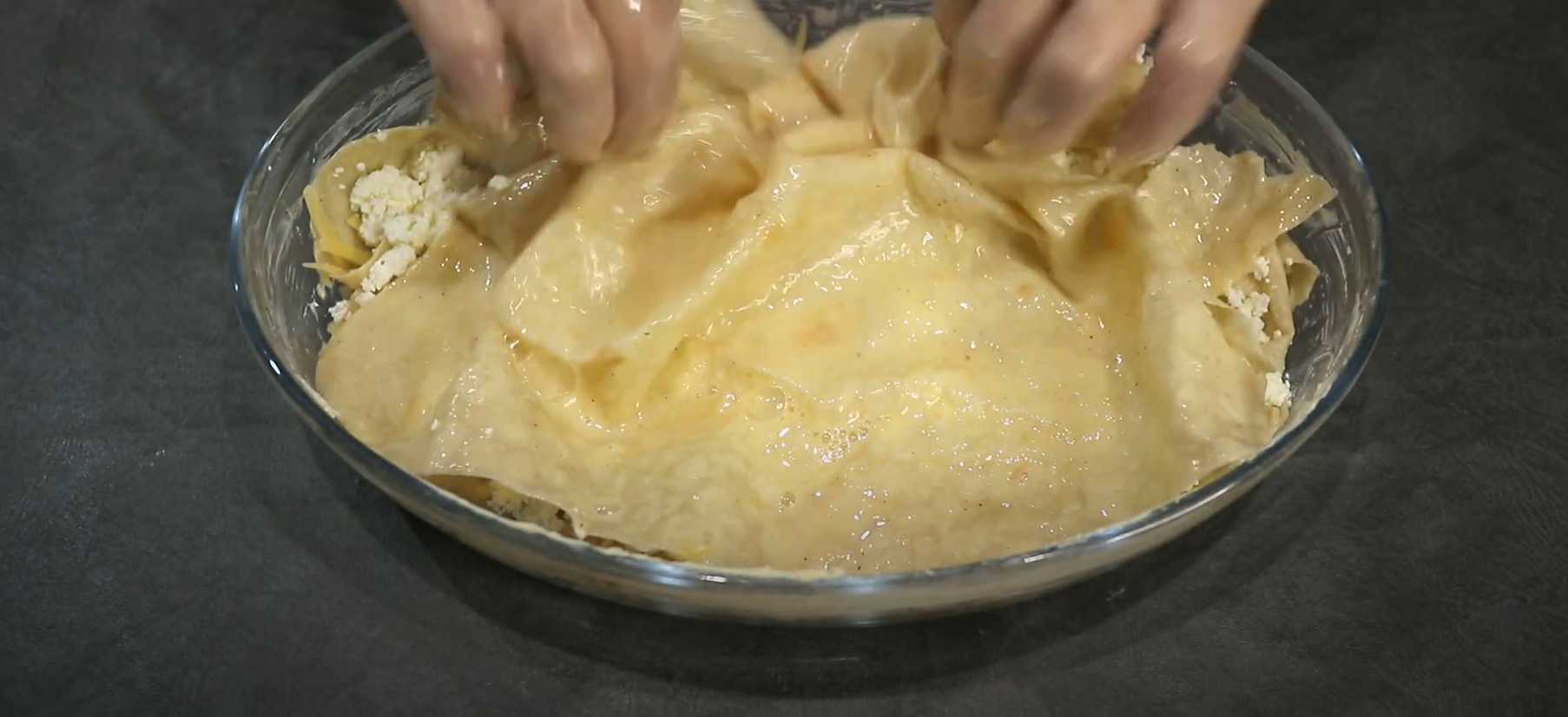 Ачма из лаваша с творогом и сыром-Шаг 6
