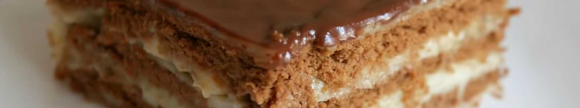 Торт из печенья с бананами и заварным кремом без выпечки — Eda.Video