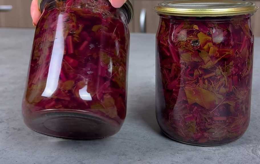 Рецепт: Маринованные листья свеклы