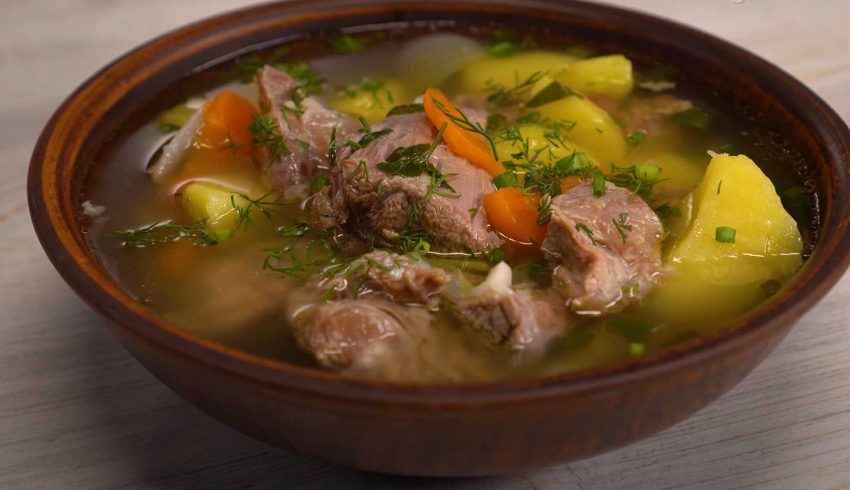 Изображение блюда: Суп мясной с овощами — Eda.Video