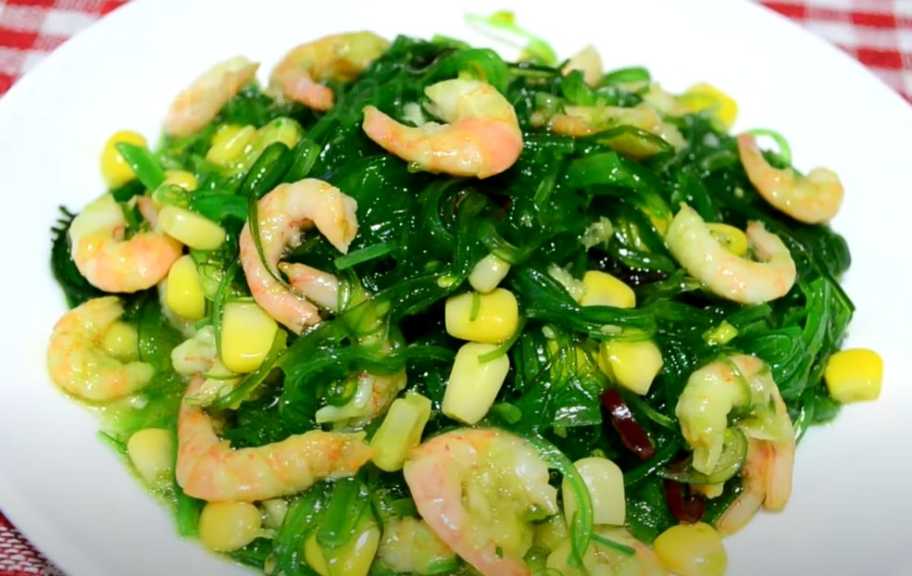Рецепт: Салат чука с креветками
