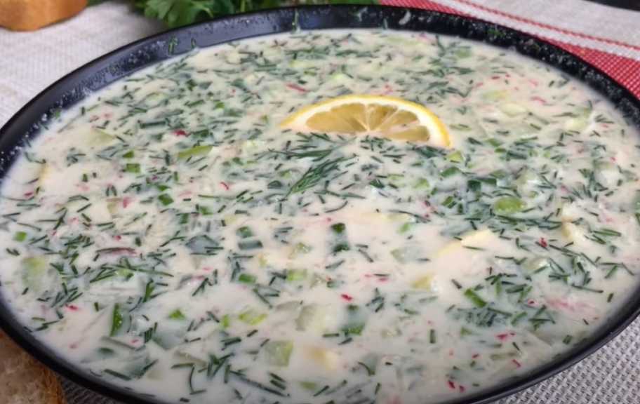 Рецепт: Постная окрошка без мяса